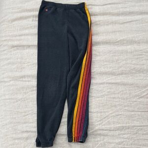 Aviator Nation Kids Sweatpants with Rainbow Stripes, 14